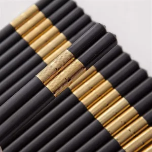 10 Pairs of Alloy Chopsticks, Japanese Gift Set, Reusable Classic Style，24Cm(Color:Gold)