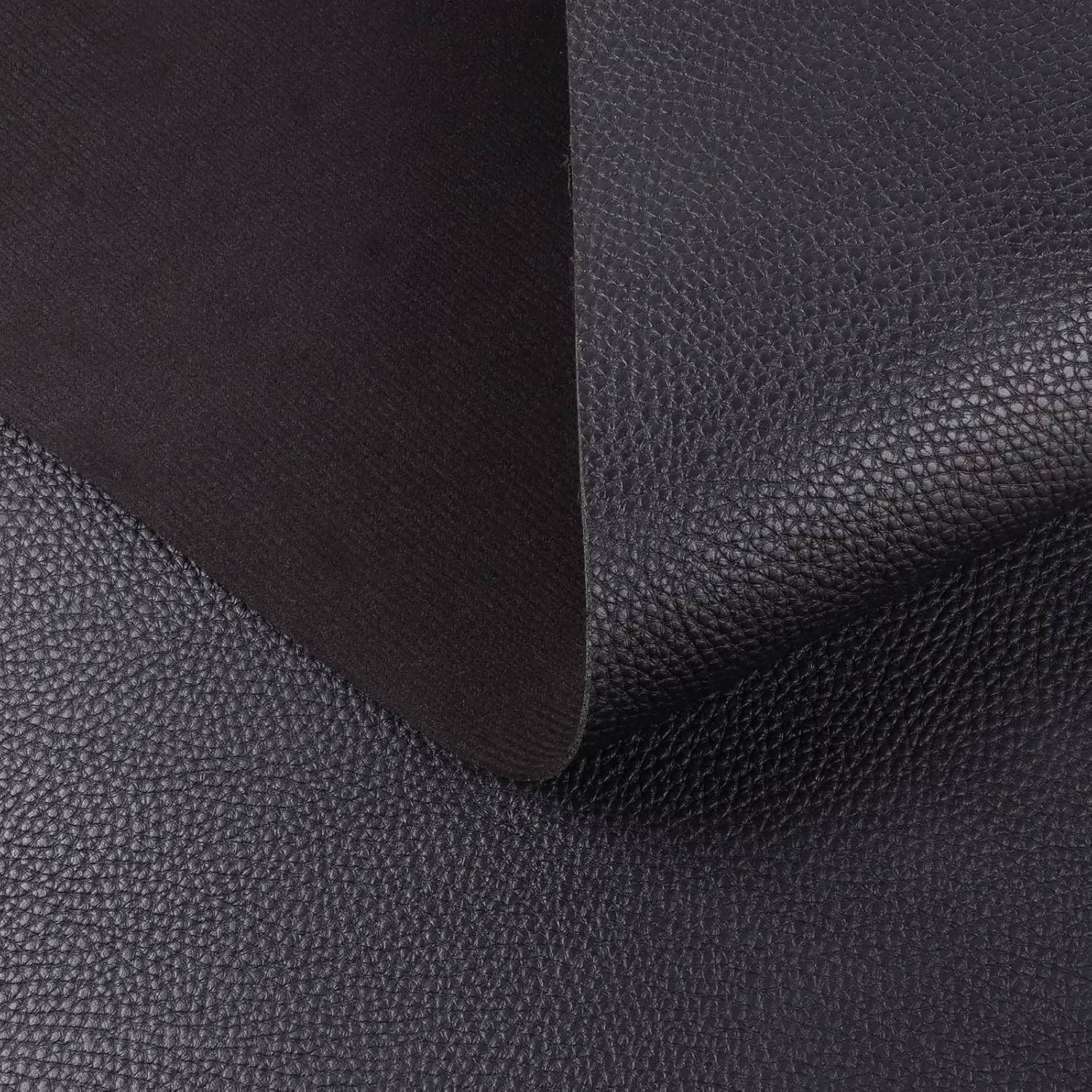 1.6mm Thick Heavy Duty Vinyl Fabric Marine 26" Wide by 24" Waterproof Synthetic Leather Sheets Anti-UV,Non-Peeling for Boat Auto Home Upholstery Crafts, DIY Sewings, Sofa, Handbag Black