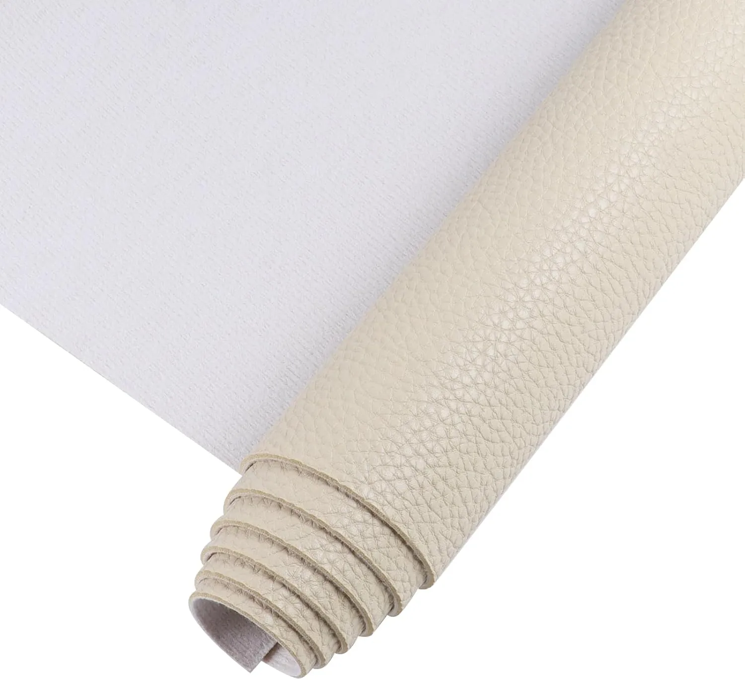 1.6mm Thick Heavy Duty Vinyl Fabric Marine 26" Wide by 36" Waterproof Synthetic Leather Sheets Anti-UV,Non-Peeling for Boat Auto Home Upholstery Crafts, DIY Sewings, Sofa, Handbag Beige