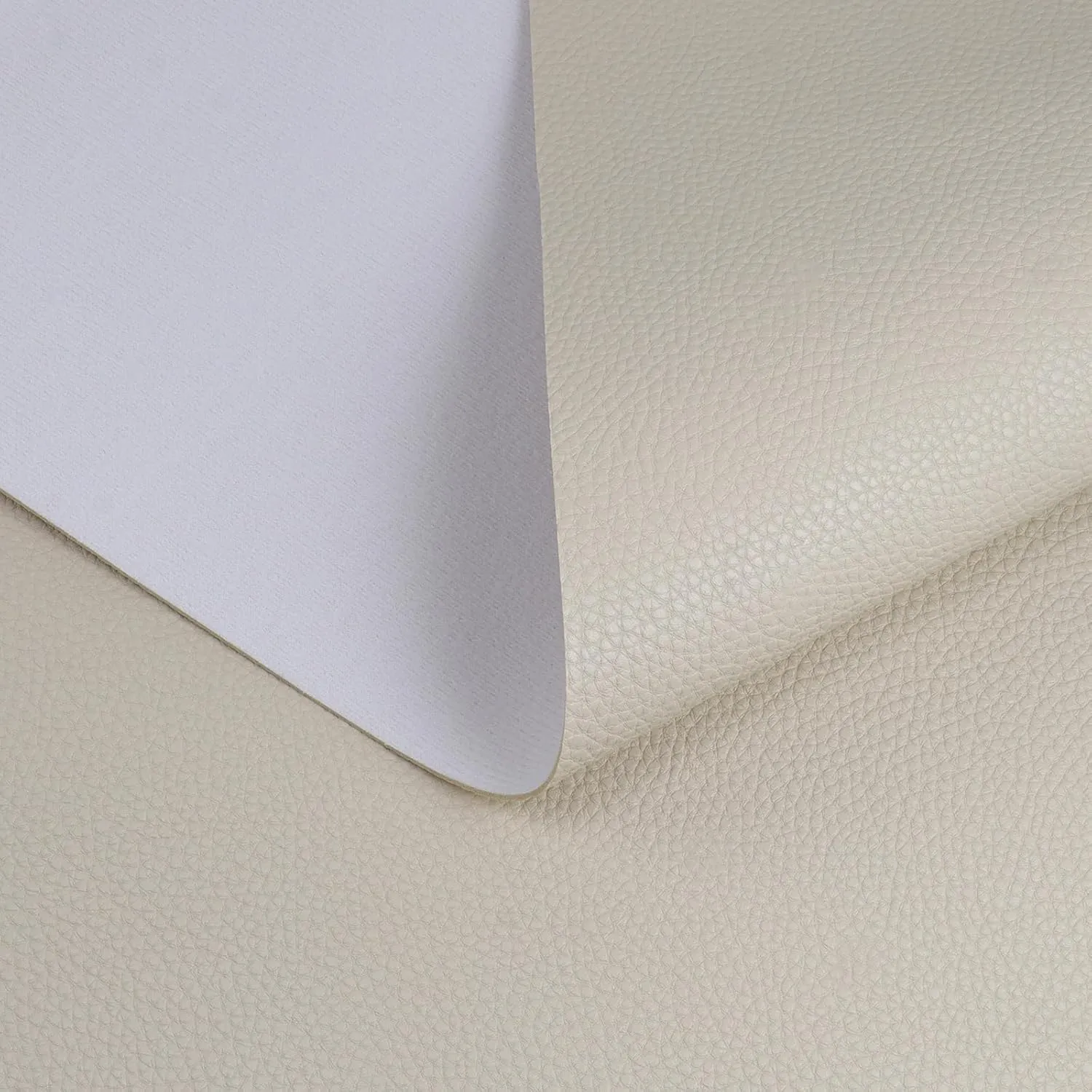 1.6mm Thick Heavy Duty Vinyl Fabric Marine 26" Wide by 36" Waterproof Synthetic Leather Sheets Anti-UV,Non-Peeling for Boat Auto Home Upholstery Crafts, DIY Sewings, Sofa, Handbag Beige