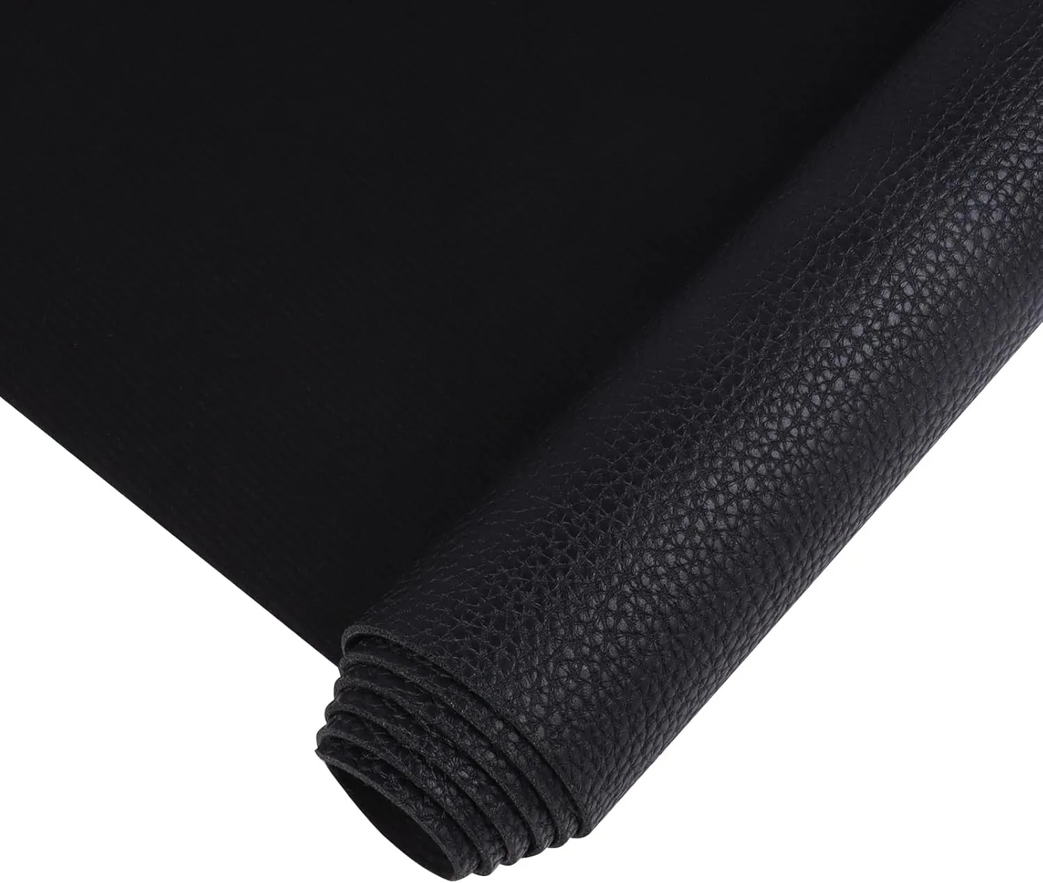 1.6mm Thick Heavy Duty Vinyl Fabric Marine Waterproof Synthetic Leather Sheets Anti-UV,Non-Peeling for Boat Auto Home Upholstery Crafts, DIY Sewings, Sofa, Handbag 54" Wide, Black 54"x24"