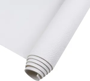 1.6mm Thick Heavy Duty Vinyl Fabric Marine Waterproof Synthetic Leather Sheets Anti-UV,Non-Peeling for Boat Auto Home Upholstery Crafts, DIY Sewings, Sofa, Handbag 54" Wide, White 54"x24"