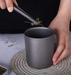1PC pure titanium double layer water cup outdoor tea cup coffee cup(Ti3028D)