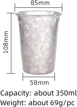 1PC Pure Titanium Water Cup 350ml Outdoor Portable Beer Cup Coffee Cup
