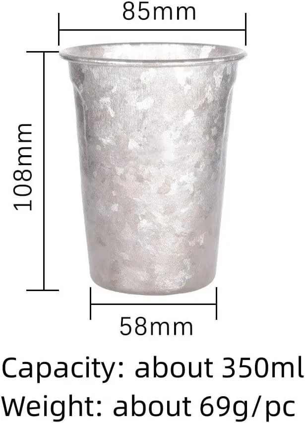 1PC Pure Titanium Water Cup 350ml Outdoor Portable Beer Cup Coffee Cup