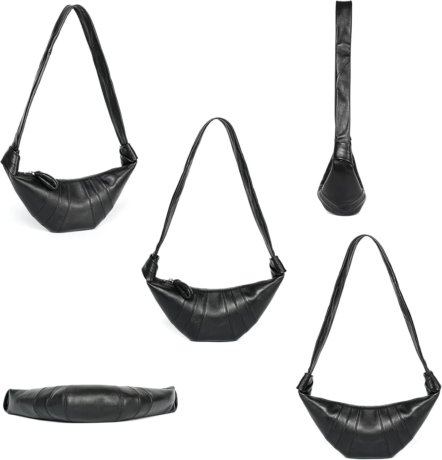 2025 New Genuine Leather croissant,crossbody crescent bag,shoulder chest bag,sheepskin croissant,crossbody bag