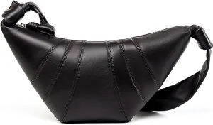 2025 New Genuine Leather croissant,crossbody crescent bag,shoulder chest bag,sheepskin croissant,crossbody bag