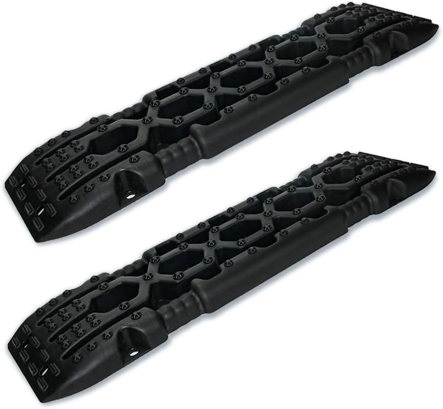 2PCS Traction Boards, 41.1" X 11.4" Tire Traction Mats, Recovery Board for Off-Road Desert, Snow, Mud, Mountain and Other Complex Terrains, Black