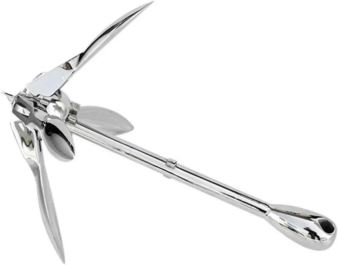 316 Stainless Steel Folding Boat Anchor, 1.5LBS-13.2LBS Grapnel Anchor for Kayak, Canoe, Jet Ski Watercraft Anchor Accessories
