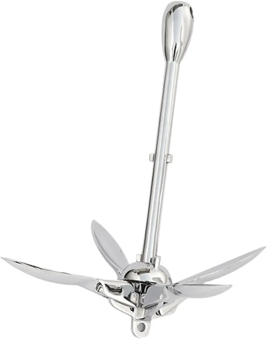 316 Stainless Steel Folding Boat Anchor, 1.5LBS-13.2LBS Grapnel Anchor for Kayak, Canoe, Jet Ski Watercraft Anchor Accessories