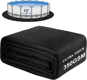 350G/M² Thicker Pool Liner Pad for Above Ground Swimming Pools,10 Ft Round Under Pool Padding, Durable Geotextile Material, Double Density Puncture Resistant, Extend Liner Life,Mats for Pool Bottom