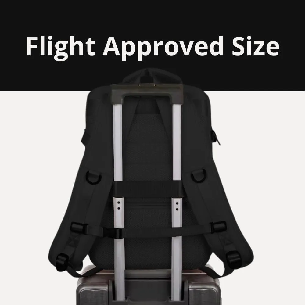 35L Black Travel Laptop Backpack for Men & Women, Waterproof & TSA-Friendly Carry On for 17.3'' Laptops, Flight Approved Personal Item with USB Charging Port