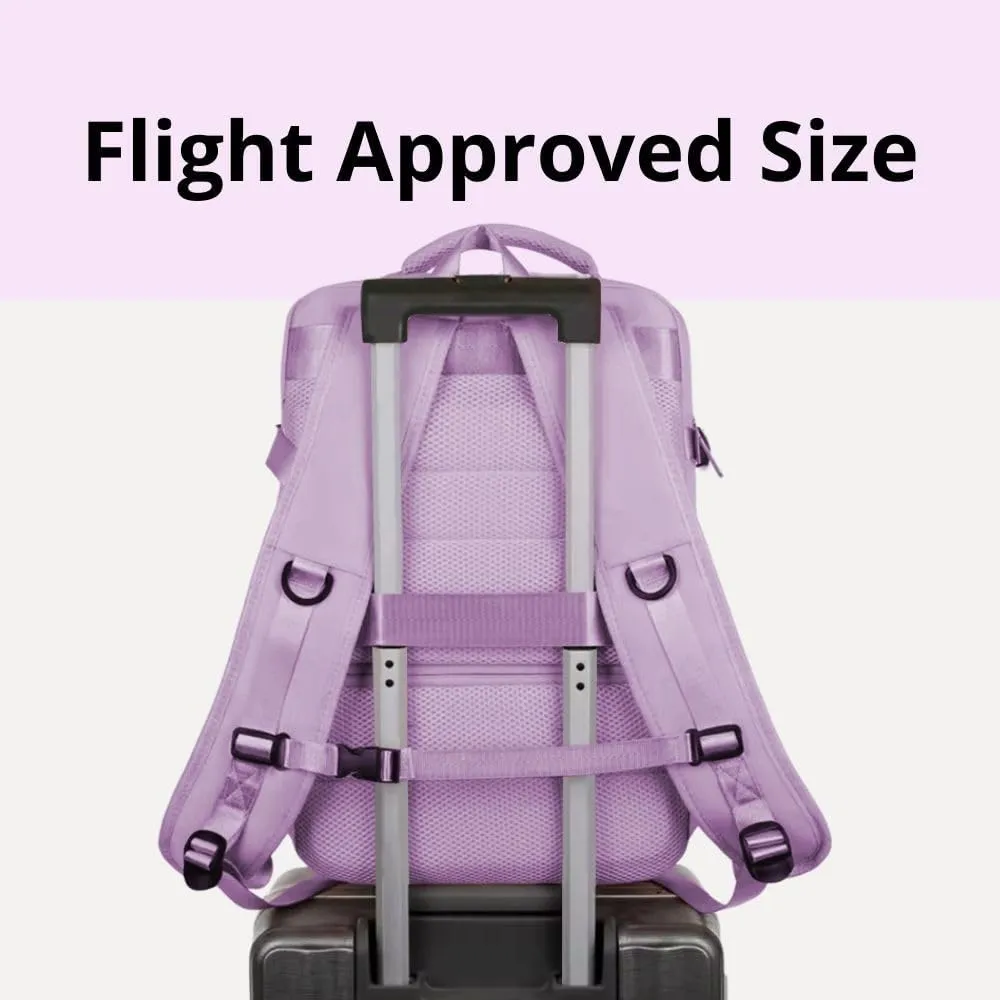 35L Travel Laptop Backpack with USB Charging Port, Waterproof & TSA-Friendly Carry On for 17.3'' Laptops (Lilac)