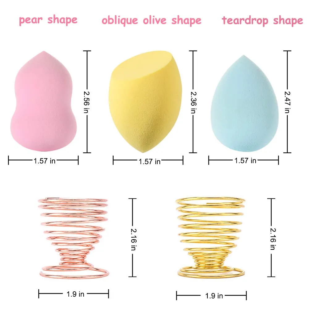 45pcs Makeup Sponge Blender Set - 39 Pcs Latex-Free Vegan Sponges with 6 Pcs Makeup Blender Holder, Beauty Cosmetic Foundation Blending Powder Puff for Liquid Powers BB Cream (Style 2)