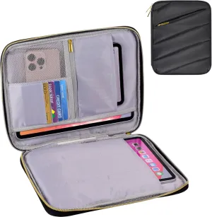9-11 Inch iPad Sleeve Case, Puffy Padded Pouch Bag for iPad Pro 11-in (M4), iPad 10.9 (10th Gen), iPad Air 11-in (M2), Galaxy Tab S9/S8 (Black-11)