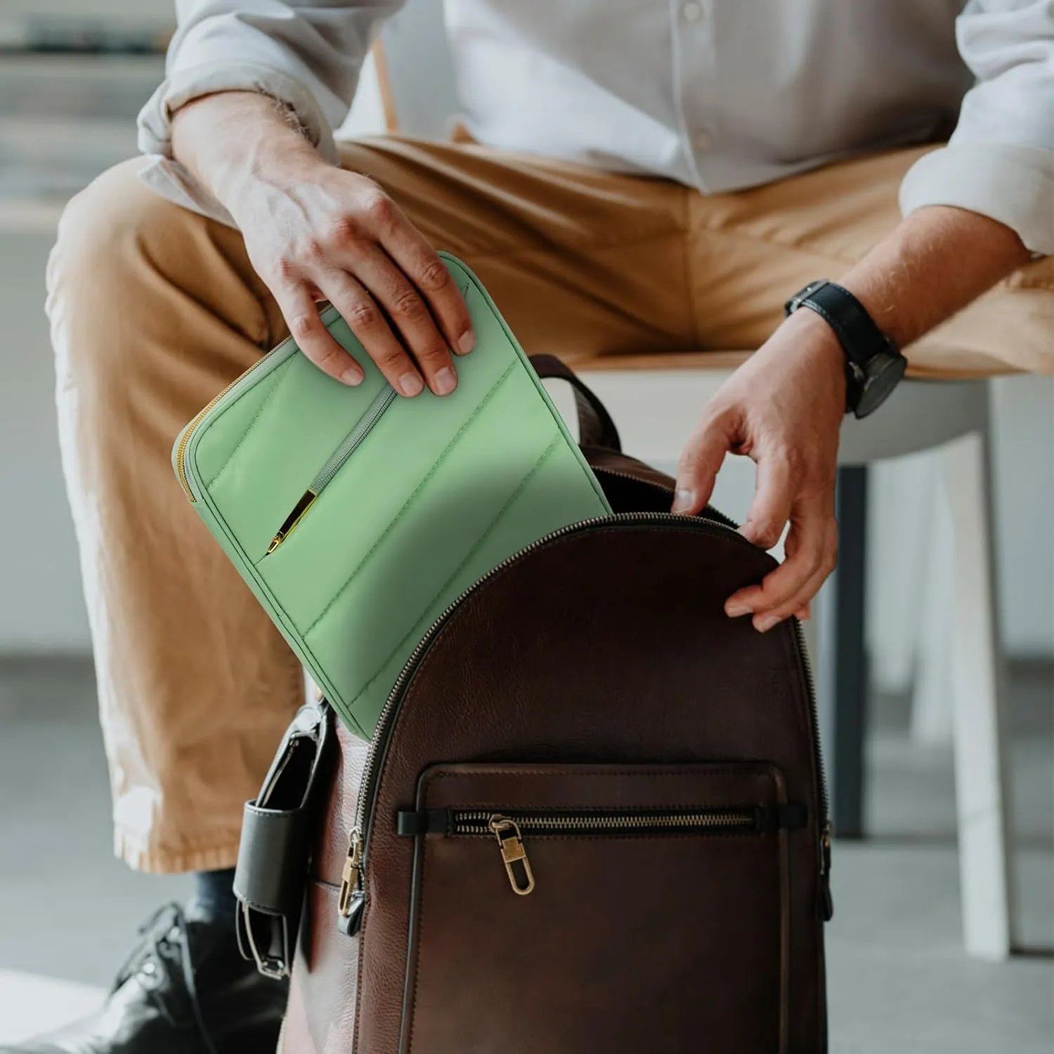 9-11 Inch Puffy Tablet Sleeve Case, Padded Pouch Bag for iPad Pro 11-in (M4), iPad 10.9 (10th Gen), iPad Air 11-in (M2), Galaxy Tab S9/S8 (Matcha Green-11)