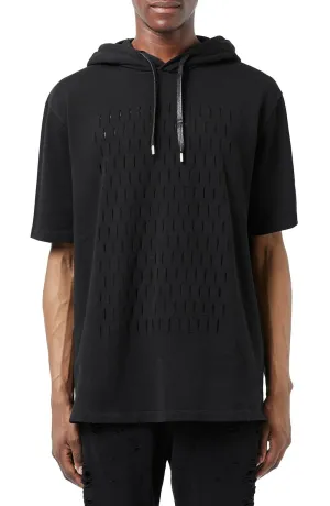 AAA Collection Slashed Oversize Short Sleeve Hoodie