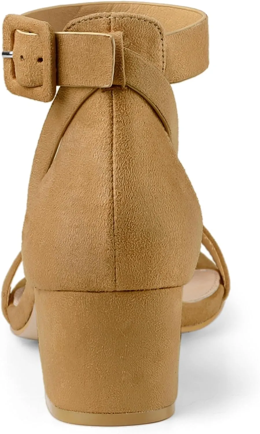 Allegra K Women's Ankle Strap Block Low Heel Sandal