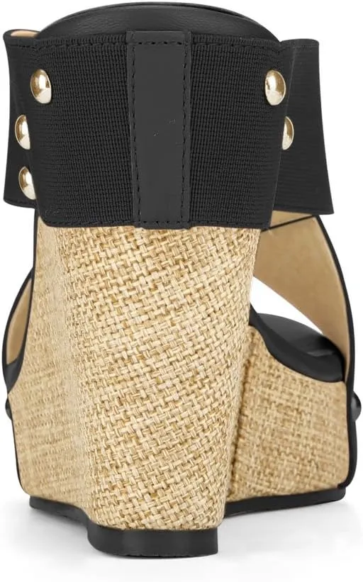 Allegra K Women's Platform Slide Wedge Sandals