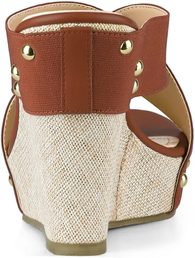 Allegra K Women's Platform Slide Wedge Sandals