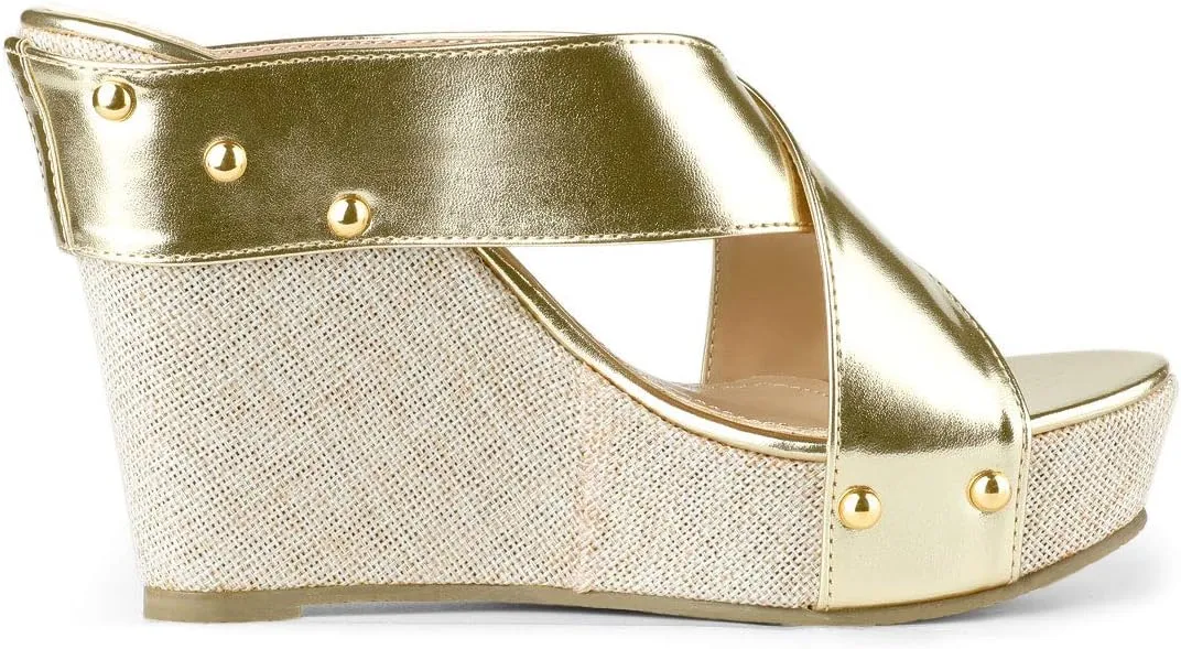 Allegra K Women's Platform Slide Wedge Sandals