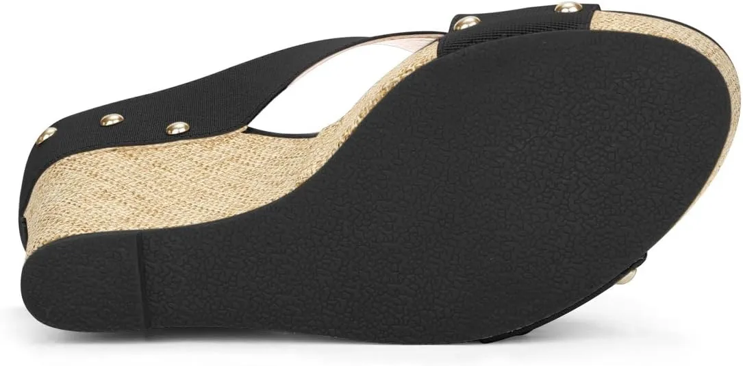 Allegra K Women's Platform Slide Wedge Sandals