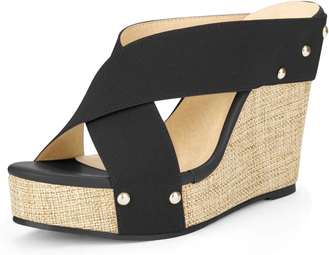 Allegra K Women's Platform Slide Wedge Sandals