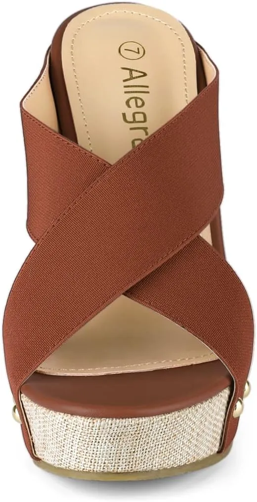 Allegra K Women's Platform Slide Wedge Sandals
