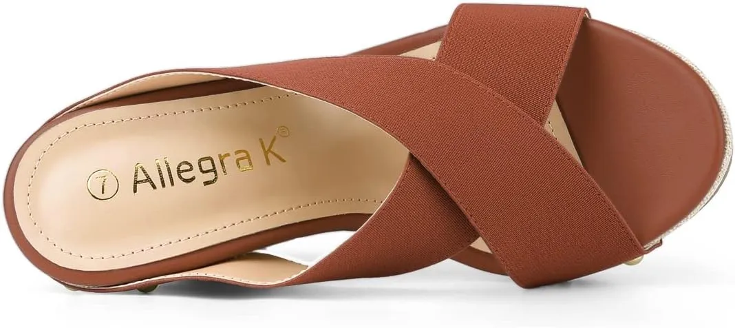 Allegra K Women's Platform Slide Wedge Sandals
