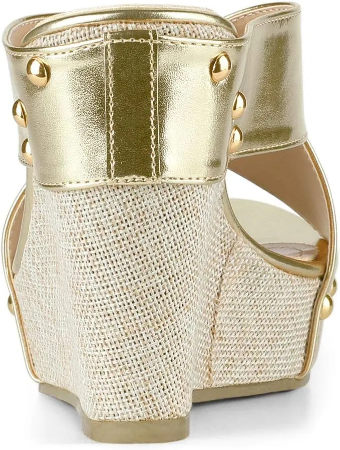 Allegra K Women's Platform Slide Wedge Sandals