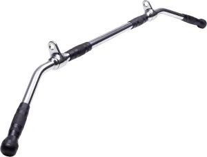 AmStaff 48" Straight Ez Curl Lat Pull Down Bar with Revolving Double Hook for Dual Pulley Cable Machines, Functional Trainer Multi-Purpose Attachment