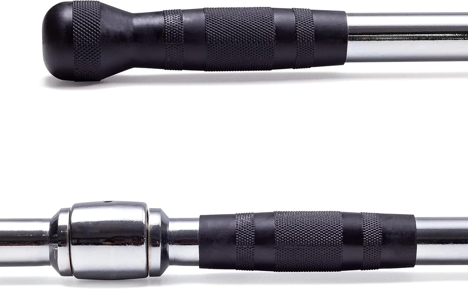 AmStaff 48" Straight Ez Curl Lat Pull Down Bar with Revolving Double Hook for Dual Pulley Cable Machines, Functional Trainer Multi-Purpose Attachment