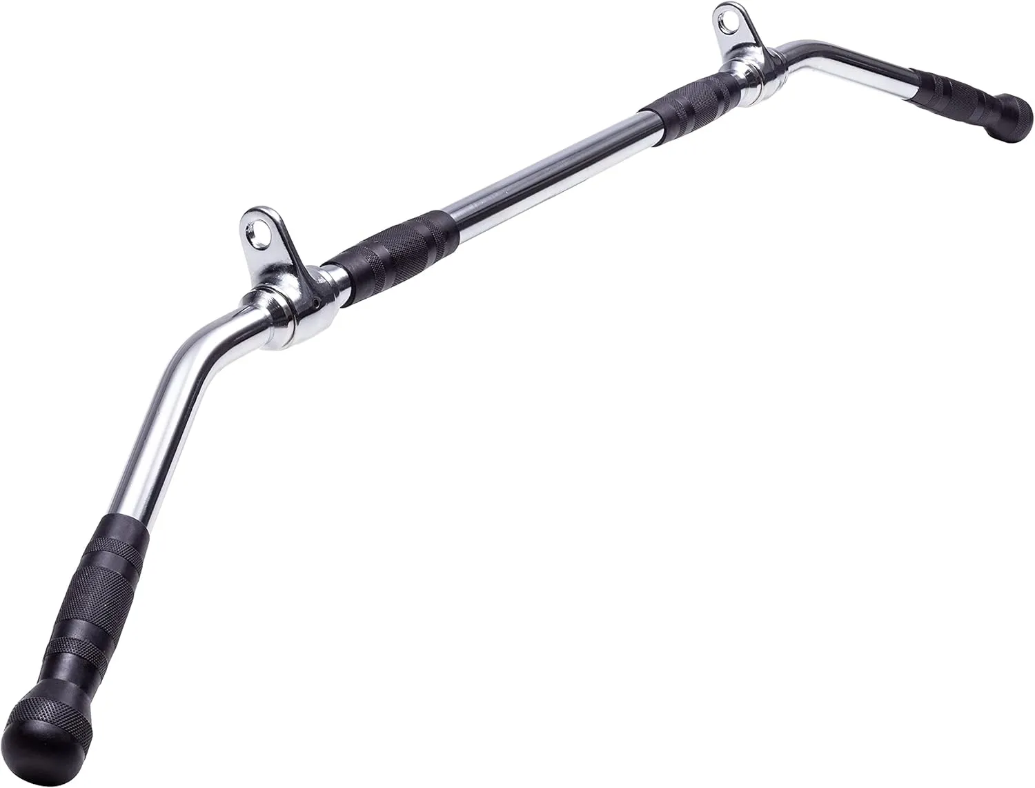 AmStaff 48" Straight Ez Curl Lat Pull Down Bar with Revolving Double Hook for Dual Pulley Cable Machines, Functional Trainer Multi-Purpose Attachment