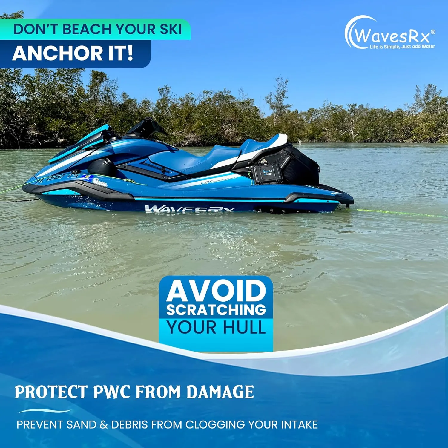 AnchorMate BowTether Bungee Line | Boat Bungee Dock Lines for Boats, PWCs & Kayaks | Absorbs Shock from Swells & Wind, Prevents Anchor Dislodging | Perfect for Anchoring, Mooring & Tethering