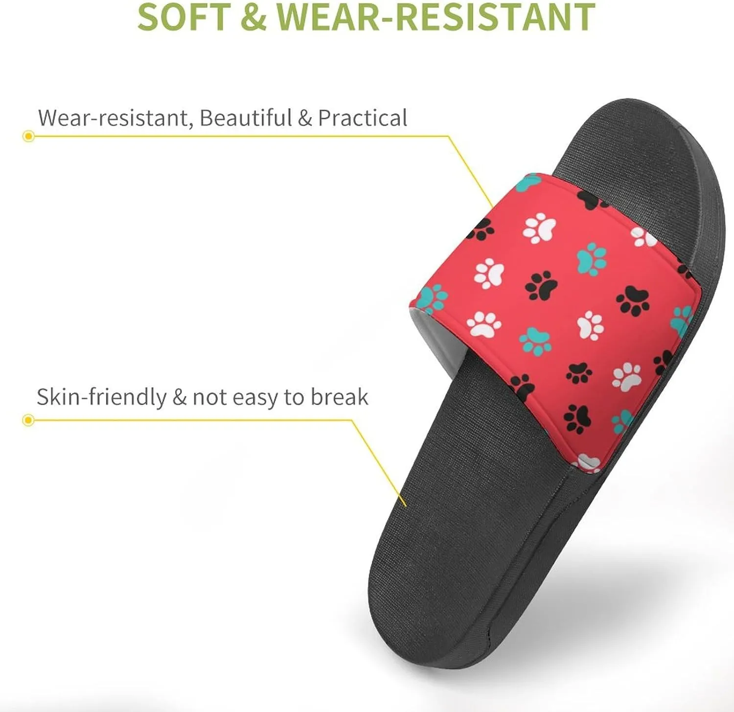 Animal Paws Dog Cat Slides Men Home Sandal Women Non Slip Bathroom Open Toe Shoe Casual Footwear Flat Slide Sandals