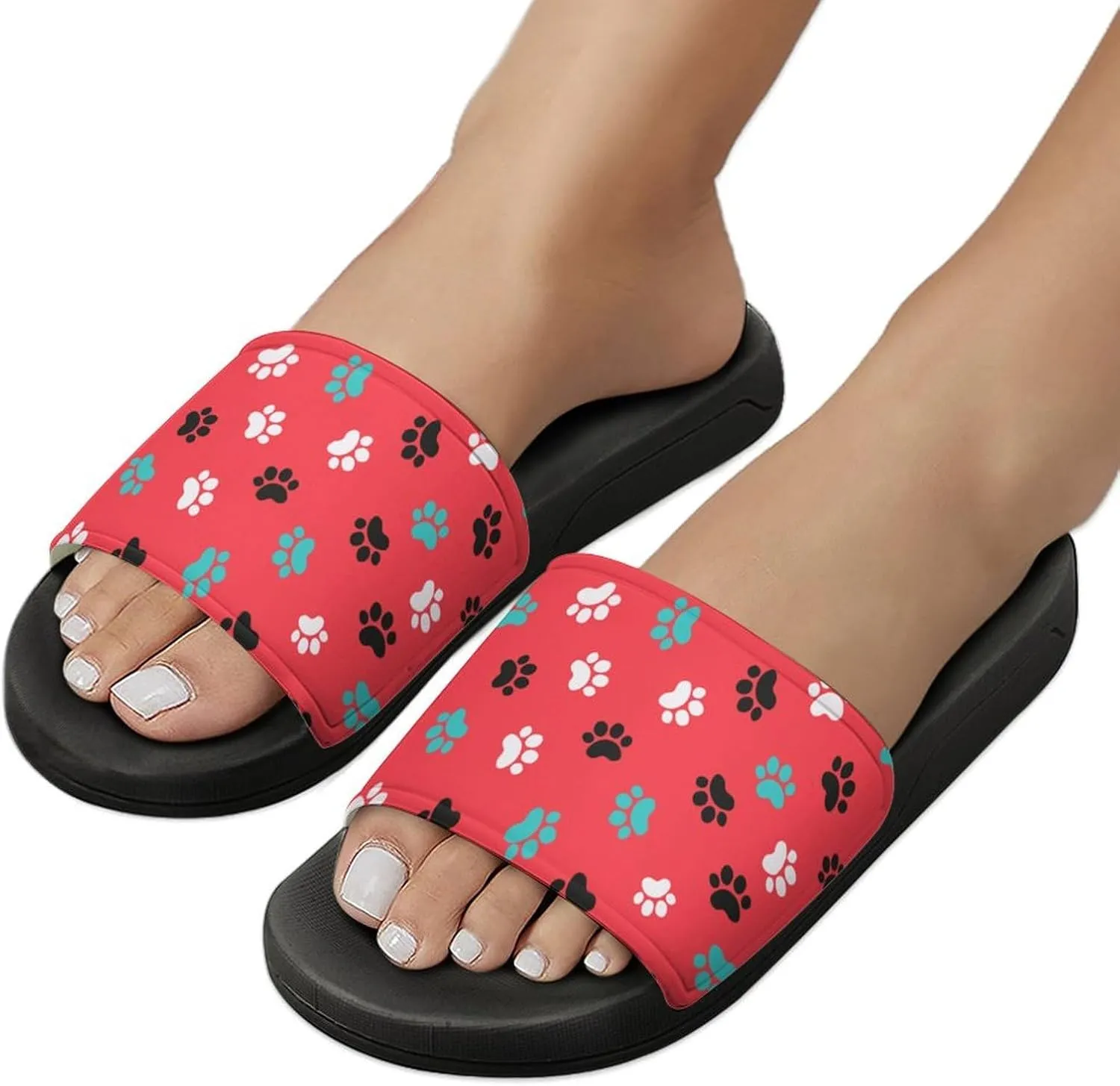 Animal Paws Dog Cat Slides Men Home Sandal Women Non Slip Bathroom Open Toe Shoe Casual Footwear Flat Slide Sandals