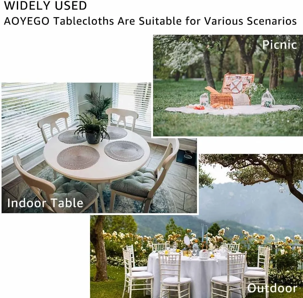 AOYEGO Pink Rose Table Cloth Chic Flowers Romantic Vintage Style Spring Round Tablecloth 60 Inch for Dining Room, Party, Banquet
