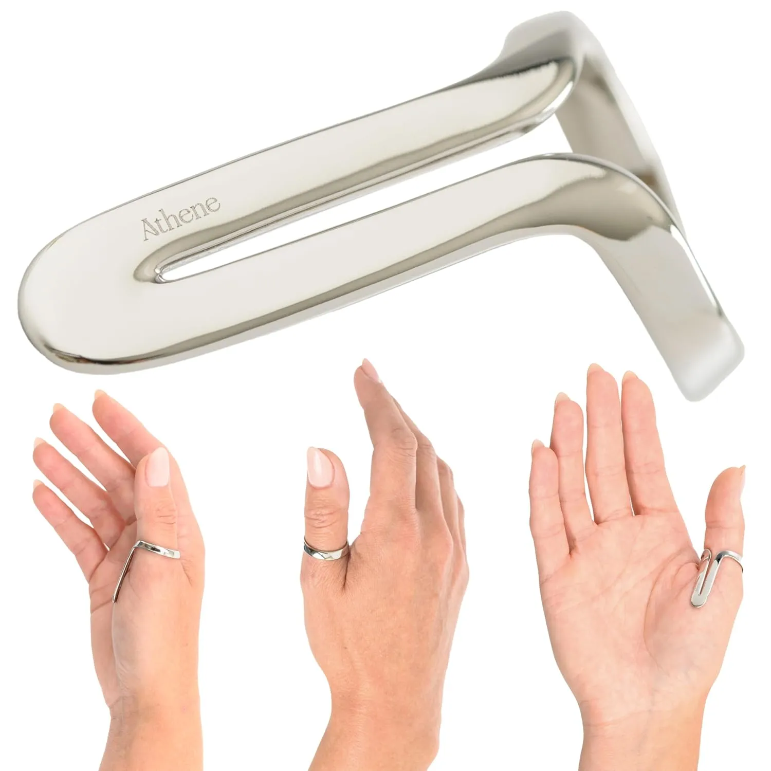 Athene CMC Thumb Brace for Joint Discomfort & Relief. An Elegant, Comfortable Thumb Splint Designed to Maintain Full Hand Function, Crafted from Premium Materials, L (Silver)