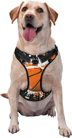 Basketball with Splashes No Pull Dog Harness Adjustable Reflective Oxford Easy Control Medium Large Dog Harness