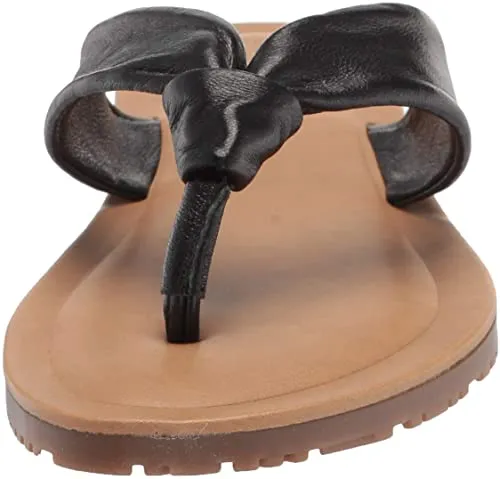 Bella Vita Made in Italy Women's Thong Sandal Flat, Black Italian Leather, 8.5