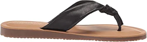Bella Vita Made in Italy Women's Thong Sandal Flat, Black Italian Leather, 8.5