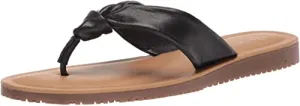 Bella Vita Made in Italy Women's Thong Sandal Flat, Black Italian Leather, 8.5