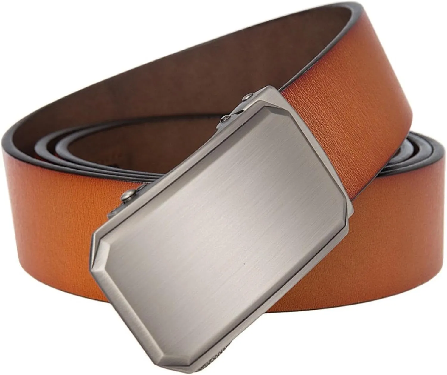 Belts for Man Retro Casual Real Leather Metal Buckle Ratchet