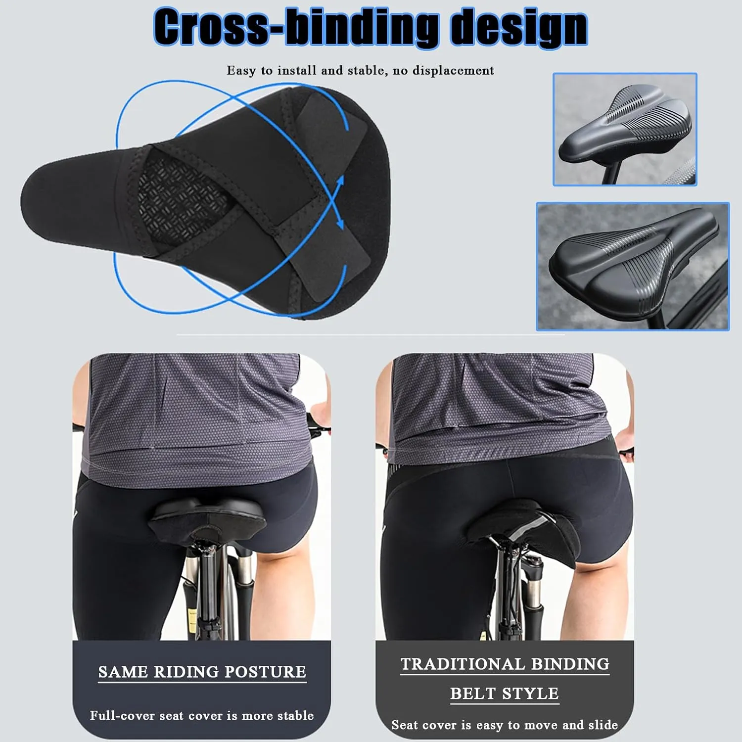Bike Seat Cushion for Diamondback Bicycles Haanjo Trail Bicycles Haanjo Trail Carbon, Memory Foam & Gel Padded Cover Bicycle Seat for Men Women Shock-Absorbing Comfort Bike Seat Pad,A