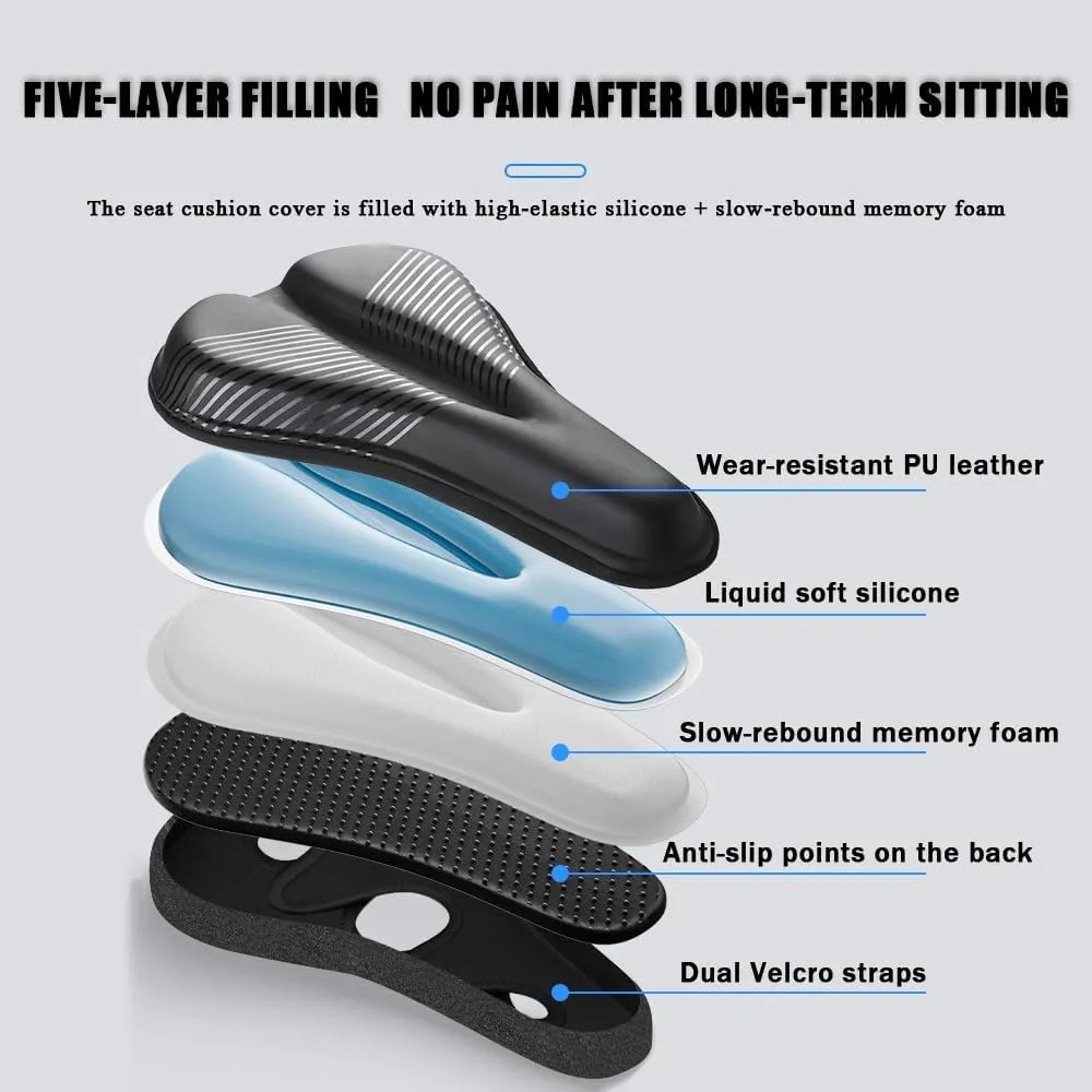 Bike Seat Cushion for Merida Scultura 100 Juliet Scultura 10K Scultura 200, Memory Foam & Gel Padded Cover Bicycle Seat for Men Women Shock-Absorbing Comfort Bike Seat Pad,D