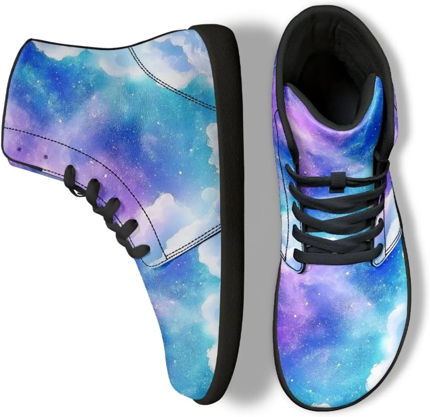 Binienty Unisex Men Women Barefoot Shoes Lace up High Top Minimalist Flat Sneakers Cross-Trainer Footwear
