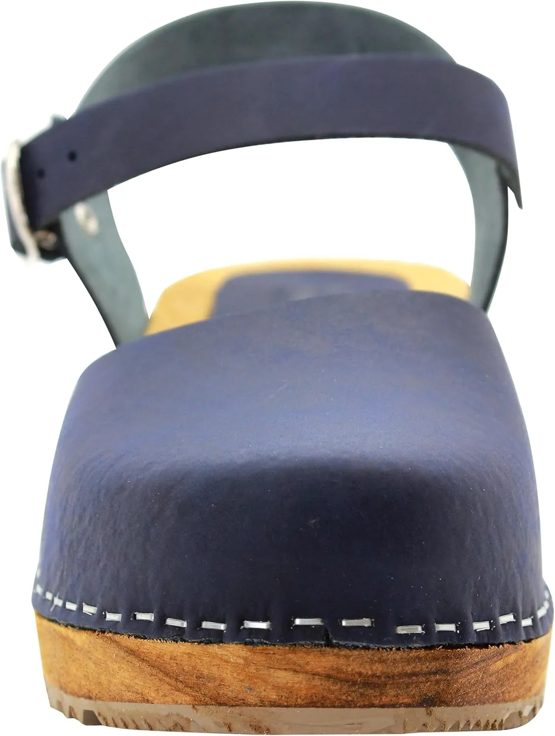 Bjork Alma Low-Heel Wooden Swedish Clog Sandals
