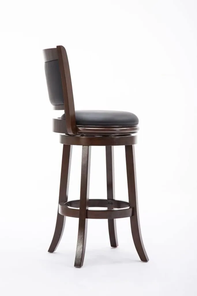 Boraam Augusta Swivel Bar Stool - Black/Cappuccino