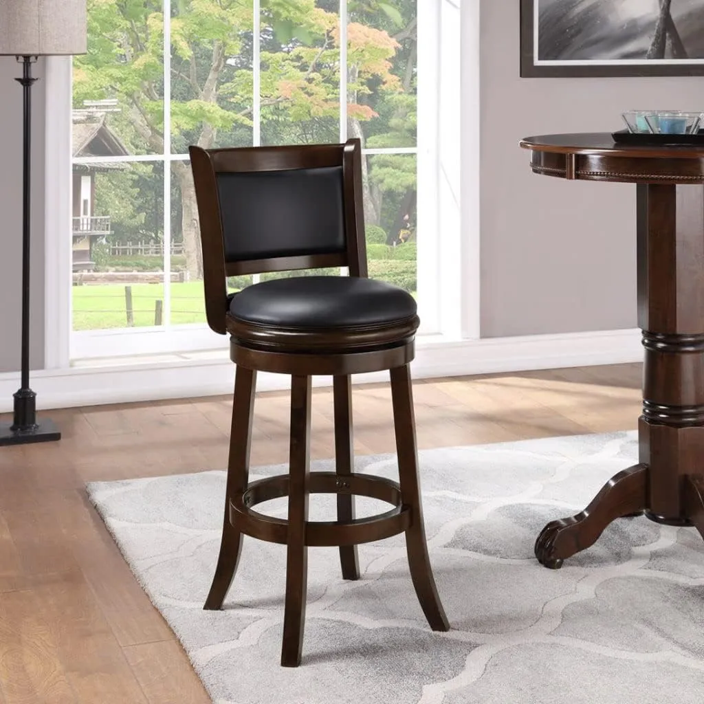 Boraam Augusta Swivel Bar Stool - Black/Cappuccino