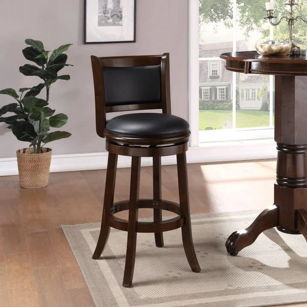 Boraam Augusta Swivel Bar Stool - Black/Cappuccino